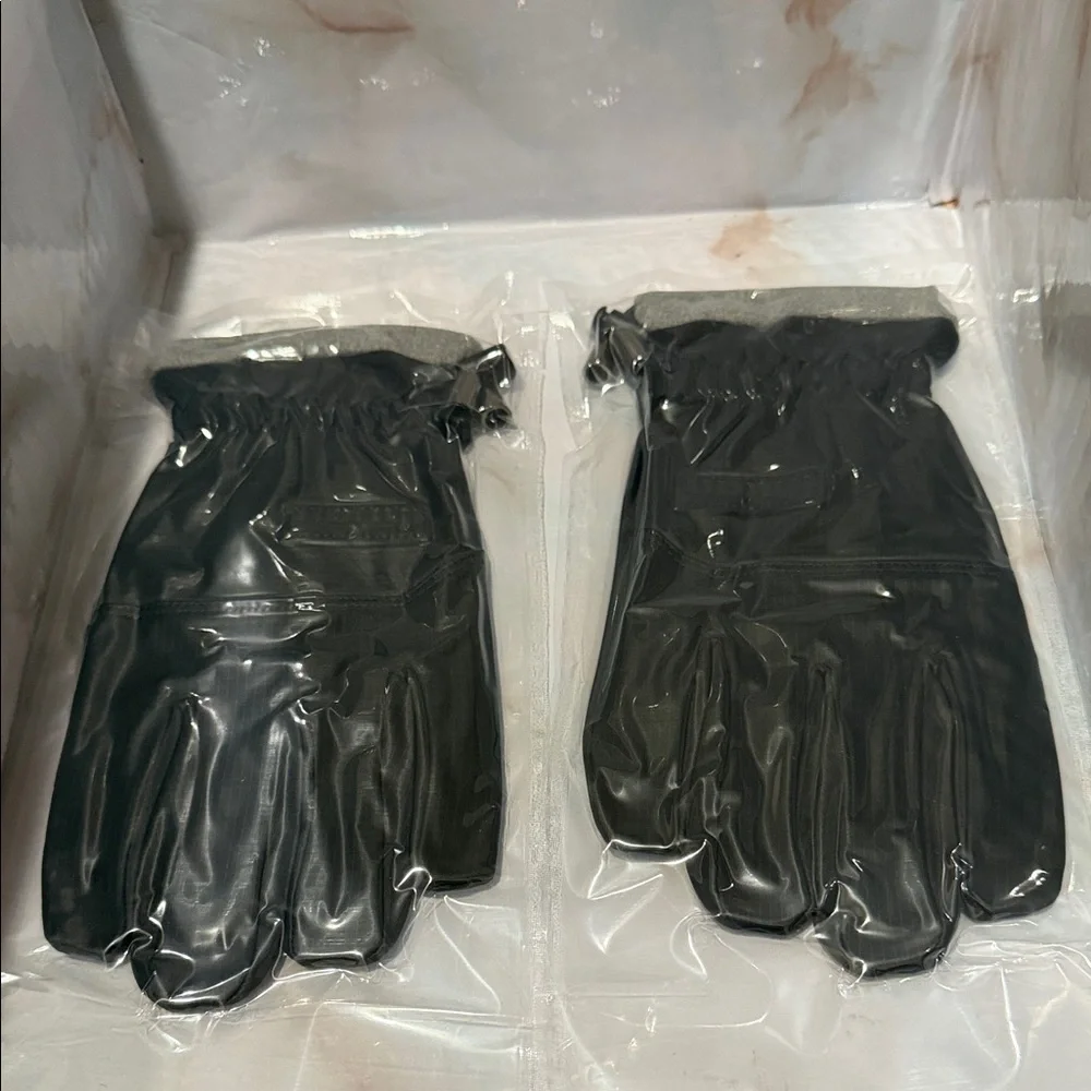 ihuan Black Kids Winter Gloves with Gray Cuffs Size Medium